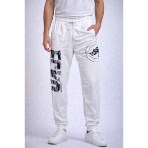Ecko Function Mens White Graphic Joggers Camo Logo Sweatpants Medium